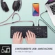 Бездротова Bluetooth-клавіатура Perixx PERIBOARD-615B USB-концентраторами, підсвітка(німецька розкладка) - зображення 7