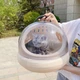 Прозрачная Переноска Капсула Для Животных 3в1 Съёмный Мягкий Лежак + Лоток Для Котов До 6 кг Скафандр Бежевый - изображение 2