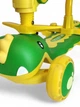 Самокат беговел детский трехколесный Cuest Dino 8103 с бортиком и родительской ручкой Green-Yellow - изображение 4