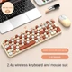 Бездротова Клавіатура та Миша TWolf TF350 2.4G ретро стиль 1600 DPI USB brown - зображення 6