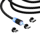 Кабель ColorWay USB - 3в1 Lightning + MicroUSB + Type-C Magnetic 2.4а 1м Black - изображение 3