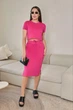 Женский летний костюм с юбкой миди Fashion 42/44 малиновый - изображение 1