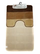 Набор ковриков в ванную комнату в комплекте с ковриком для туалета Banyolin Silver Коричневый 0.6х1 м. + 0.6х0.5 м. Brown GLD 01 - изображение 3