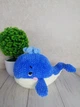 Вязаная мягкая плюшевая игрушка амигуруми Морской "Кит Кося", синий, длина 27 см, ручная работа - изображение 1