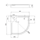 Lidz Душевой поддон KAPIELKA ST80x80x14 низкий, полукруглый, диаметр слива 52 мм - изображение 2