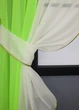 Кухонные шторы VR-Textil № 017к комбинированные с подвязками неоново-салатовый с молочным 265х170 см (52-0889) - изображение 3