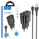 Зарядний пристрій Hoco C88A 2 USB 2.4A кабель micro-USB Black (36787) - зображення 1