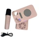 Держатель подставка для телефона с колонкой и микрофоном Microphone speaker set AND K18 розовая - изображение 12