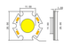 Сверхяркий светодиод COB на подложке d=20мм led 3w 9-12v белый теплый - изображение 2