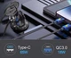 Врезная USB зарядка QC 3.0+PD Type-C 65W с вольтметром Питание от аккумулятора Металлическая Red - изображение 2