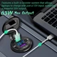 Врезная USB зарядка QC 3.0+PD Type-C 65W с вольтметром вместо прикуривателя Металлическая Blue - изображение 6