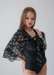 Мини парео пляжное Черный в цветок ODS One size 101-2 - изображение 2