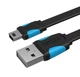 Кабель USB-MiniUSB 2.0 5pin Vention Flat 0.25 m Black (VAS-A14-B025) - зображення 1