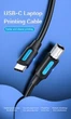 Кабель Vention 0.5м Type-C - USB Type-B 2.0 5V/2A 480 Мбіт/с USB-C на USB-B для Принтера Чорний (CQUBD) - зображення 2