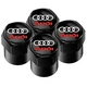 Захисні ковпачки на ніпеля AUDI з логотипом і написом (Black) - зображення 1