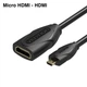 Кабель подовжувач Vention Micro HDMI і HDMI M/F 4K 30 Гц, 1 м, чорний "G" (86669274) - зображення 1