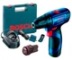 Акумуляторний дриль-шурупокрут Bosch Professional GSR 120-LI у валізі з 2 акб GBA 12V 2.0Ah, з/п GAL 1210 CV, набором 10 біт та набором 12 свердел (06019G8002) - зображення 1