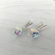 Серьги Hand Made с кубиками хамелеонами Swarovski цвета Crystal AB CAL - изображение 5