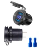 Автомобильное зарядное устройство 2 USB QC3.0 12-24В врезная розетка, с вольтметром, синяя подсветка (80153) - изображение 1