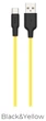 Кабель Hoco X21 Plus (USB to Type-C / 3A) / длина кабеля 1 метр / (black & yellow) - изображение 2