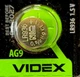 Батарейка алколинова Videx 394 380 SR936SW LR936 AG9 SB-A4 RW33 SR45 1.55 В для кварцового годинника 1 шт. - зображення 1