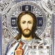 Ікона триптих срібляста в оксамиті бордова - зображення 3