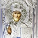 Ікона триптих срібляста в оксамиті бордова - зображення 4