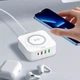 Бездротове зарядне пристрій Ldnio AW004 3хUSB/Type-C QC PD 32W Wireless 15W для смартфонів/навушників Білий - зображення 6