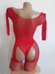Комплект со стразами боди колготы эротическое сексуальное белье Sexy One Size красный (1-113 5-3) - изображение 3