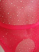 Комплект со стразами боди колготы эротическое сексуальное белье Sexy One Size красный (1-113 5-3) - изображение 5