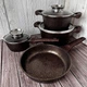 Набор кастрюль и сковорода с гранитным антипригарным покрытием Higher Kitchen HK-315 7 предметов цвет - Кофе - изображение 1