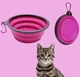 Складна дорожня миска для собак та котів Pet Bowl партитивна силіконова миска з карабіном для води та корму 350 мл, фіолетовий (86708167) - зображення 1