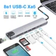 Мультифункциональный USB Type-C хаб Addap MH-04, 8 в 1: HDMI/HDTV + PD + USB C + SD + TF + RJ45 - изображение 2