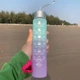 Спортивная бутылка для воды и напитков Gradient мотивационная бутылка со шкалой 300 мл, голубой с сиреневым "S" (86729610) - изображение 2