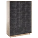 Шкаф распашной трехдверный с 4 выдвижными ящиками 1500x2100x500 Дуб аппалачи/Бетон темный (mk-6-ap-bm) - изображение 1