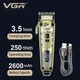 Профессиональная беспроводная машинка для стрижки волос VGR V-005 триммер для бороды и усов с дисплеем и сменными насадками 1,5-19 мм - изображение 4