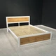 Кровать двуспальная с ламелями MebliRoMax Loft 160х200 Дуб Тахо /Белый (000082915) - изображение 2