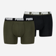 Набор трусов-боксеров мужских хлопковых Puma Men Everyday Basic Boxer 2P 93832011 L 2 шт Черный/Зеленый (8720245556392) - изображение 1
