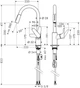 Hansgrohe Змішувач для кухні Focus M41, довж.виливу - 235мм, витяжний, 1важіль, KM240, сталь - изображение 5