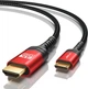 Кабель JSAUX miniHDMI to HDMI 2.0 4K@60Hz Bi-Directional 1.8м червоний - зображення 1