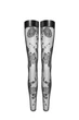 Тюльові панчохи з візерунковою вишивкою з флока Noir Handmade F243 Tulle stockings with patterned flock embroidery Чорні S - зображення 4