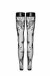 Тюльові панчохи з візерунковою вишивкою з флока Noir Handmade F243 Tulle stockings with patterned flock embroidery Чорні S - зображення 5