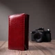 Кошелек женский три сложения из лакированной фактурной натуральной кожи ST Leather 22708 Красный - изображение 7