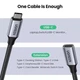 Кабель удлинитель USB Type C 3.1 Gen 2 UGREEN US372 4K/60HZ 10GBPS 5A 100W 0.5 м Gray (80810) - изображение 2