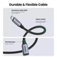 Кабель удлинитель USB Type C 3.1 Gen 2 UGREEN US372 4K/60HZ 10GBPS 5A 100W 0.5 м Gray (80810) - изображение 3