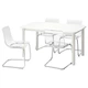 Стіл і 4 стільці IKEA STRANDTORP / TOBIAS 150/205 / 260x95 см білий/прозорий (393.886.70) - изображение 1