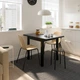 Стіл із відкидною дошкою IKEA NORDVIKEN 74 / 104x74 см чорний (703.687.16) - изображение 3