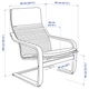 Крісло IKEA POANG чорно-коричневе / Книса світло-бежевий (392.407.92) - изображение 5