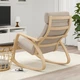 Крісло-гойдалка IKEA POANG білений дубовий шпон / Hillared бежевий (394.291.85) - изображение 3