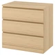 Комод IKEA MALM білений дубовий шпон (804.035.64) - зображення 1